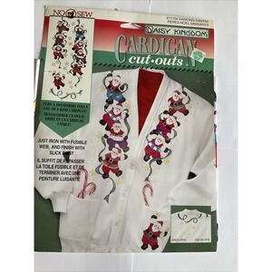 Dancing Santas No Sew Cardigan Cut Out‎ Vintage Holiday Christmas Nostalgia